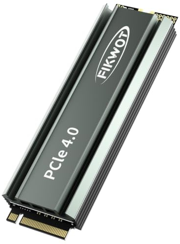 Fikwot FN960 1TB M.2 NVMe SSD PCIe Gen4 x4 2280 interno a stato solido con dissipatore di calore, fino a 5.000 MB/s, cache SLC dinamica, compatibile con SSD interno PS5