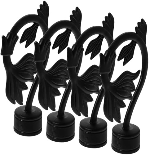 LIFKOME Remates para Barras de Cortina Romanas 28 Mm 4 Piezas Varios Estilos Color Negro, Accesorios Decorativos para Varillas, Decoración Creativa para Sala y Dormitorio