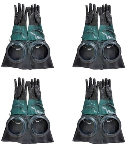 Aundhegrtt 8X Sandblasting Gloves SandBlaster Parts 60cm with O Rings for Sandblast Cabinet