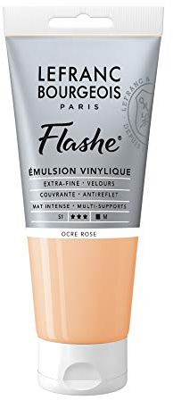 Lefranc Bourgeois Flashe, Extra-Fine Acrylic Vinyl Emulsion, Artists Quality, Pink Ochre, 80ml Tube