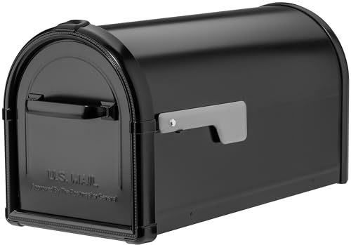 Architectural Mailboxes Hillsborough Post Mount Mailbox, Black, Large