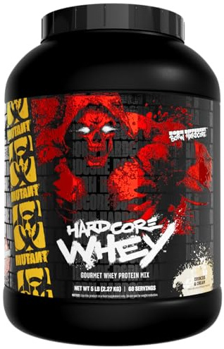 MUTANT Hardcore WHEY | 100% Pure Whey Protein | 24g Protein, Fast-digesting whey Protein Isolate Plus whey Protein hydrolysate | 70 Servings | 5 LB | Cookies & Cream