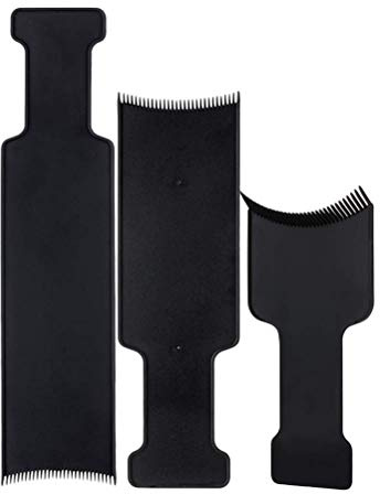 BinaryABC Flat Top Balayage Board Comb Paddle Colour Highlighting Tool, 3Pcs (Black)