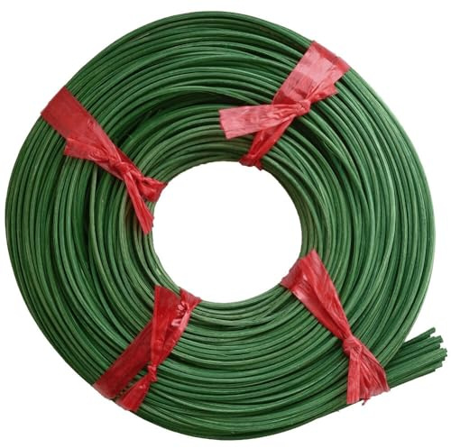 CSB-Center Peddigrohr Korb Flechtmaterial - Grün - Waldgrün - Ø 2,5mm 250gr Rolle