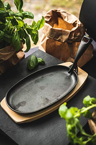 VENTURA Gusspfanne mit Holz-Untersetzer und Griff