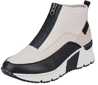 Rieker Botines deportivos casuales para mujer N6352, Combinación beige, 37 EU