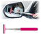 CGEAMDY Essuie-Glace de Rétroviseur Rétractable, Nettoyant de Rétroviseur de Voiture, Télescopique Raclette à Vitre avec TêTe de Brosse en Couches, pour Nettoyage de Brouillard Deau (Rose)