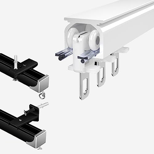 LIYI929GP Rieles para Cortinas Riel De Cortina De Aluminio De 1m~10m, Montaje En Techo O Pared, Juego De Rieles De Techo Barra De Cortina Divisoria De HabitaciÓN Riel Deslizante, Silencio Suave