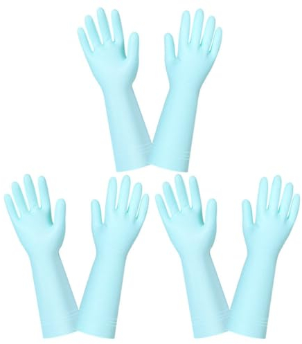 IMIKEYA 3pairs Rubber Gloves for Dishwashing Cleaning and Household Chores Reusable