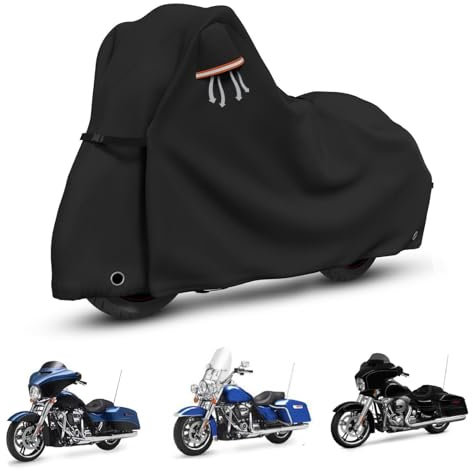 STARTWO Motorrad-Abdeckungen, wasserdicht, Outdoor-Aufbewahrung für Harley Davidson Touring-Modelle mit Seitenbox, Road King, Road Glide, Street Glide, Electra Glide und die meisten Motorräder, 274,3