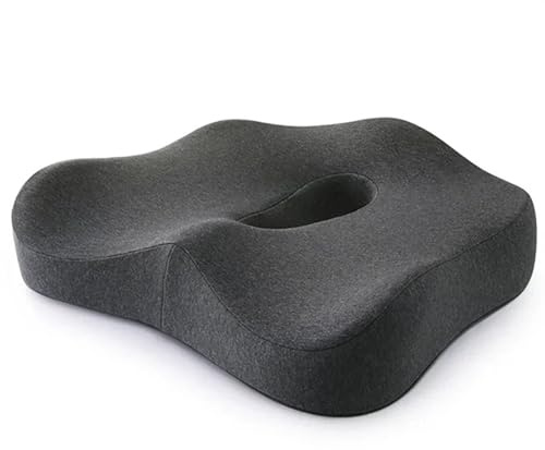Cojin Silla Oficina Cojín de asiento, cojín para silla de oficina, soporte para asiento de coche, almohada de cintura, almohadilla de masaje para glúteos, almohada ortopédica Cojín para coxis(Dark gra