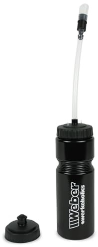 Weber #Werkeholics Trinkflasche mit Schlauch, 750 ml, mit Trinkschlauch und Schraubdeckel, Fahrrad Motorrad Trink System Schwarz Sportflasche, Kunststoffflasche, Kunststoff