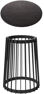 MELTOM Gartentisch XL – Schwarz – Runder Robuster Kunststoff (Plastik) – Beistelltisch für Balkon, Terrasse, Garten (Schwarz/Schwarze Platte, XL)