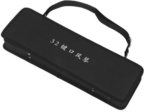 HIAKDOFT Schwarze Melodica Tasche aus Canvas mit Griff für 32-tasten Keyboard Kompakte Schutz Aufbewahrung für Melodica und Kleine Zubehörteile für Unterricht und Übung