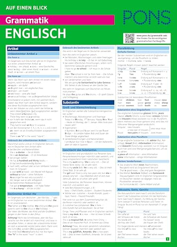 PONS Grammatik auf einen Blick Englisch: Alle wichtigen grammatischen Themen auf einen Blick (PONS auf einen Blick)
