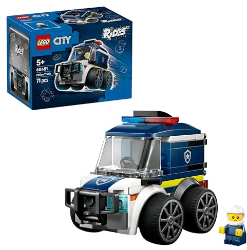 LEGO City Coole Flitzer - Polizei-Truck - Bauset für Spielzeug Fahrzeuge mit Einer Junior Polizisten Minifigur - Mitgebsel für Feiern - Kleines Geschenk zum Sammeln für Jungen ab 5 Jahren - 60481