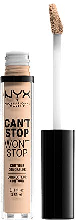 NYX Professional Makeup Can't Stop Won't Stop Contour Concealer - wasserfester flüssiger Abdeckstift, Kaschieren & Highlighten, 3, 5 ml, Vanilla 06