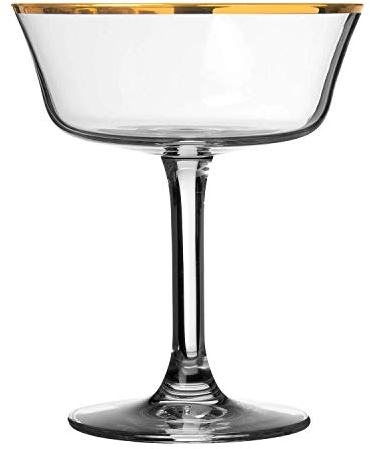 Retro Fizzio Gold Rim Coupe Glass 26cl - Single