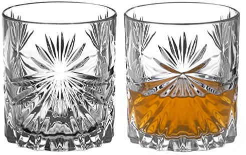 DIAMANTE Whiskygläser Gläser Set Crystal Short Drink Tumbler Paar - Riviera-Kollektion - Geschenkbox mit 2 Stück