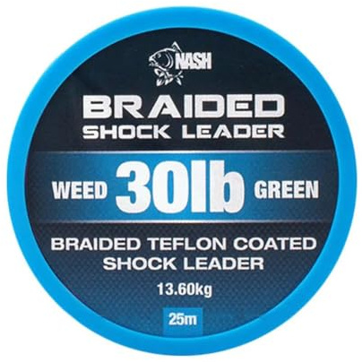 Nash Braided Shock Leader 30lb 13,6kg weed green 25m