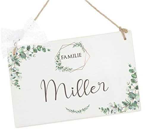 Manufaktur Liebevoll Türschild Personalisiert Namensschild Haustür Türschild Familie Haustür Namensschild Geschenk Hochzeit Haustürschild I 28 x 20 cm