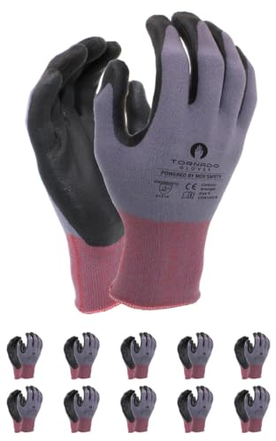 MCR Safety Contour Avengers/premium class assembly gloves/size 10, 10 pairs/highest quality. Assembly Gloves/Made in the USA. Strong grip/work gloves/Colour: grey
