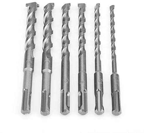 6 Stück SDS Plus Bohrer Set, Betonbohrer 160mm Lang 6/8/10/12/14/16mm Hammerbohrer Set Steinbohrer Werkzeuge zum Bohren von Beton, Stein, Holz, Ziegel, Fliesen