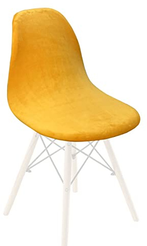 Zoyay Esszimmer Stühle Hussen Universal Küchenstühle Strech Stuhlhussen Samt Spannbezug Schalenstuhl Stuhlbezüge onhe Armlehnen Bezug Waschbar für Wohnzimmer Stuhlschutz,Gelb,2 STÜCKE