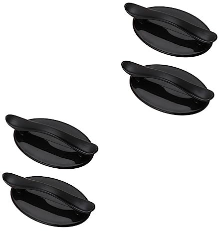 Angoily 4pcs Adhesive Glass Window Knob Sticky Cupboard Handle Black Kitchen Door Handle for Home Use Easy Install Cabinet Door Punch-knob Style