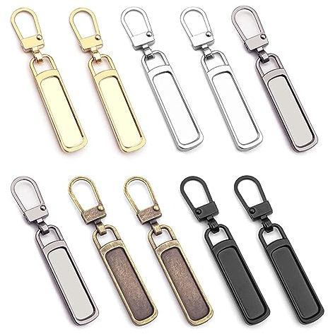 Reißverschluss Zipper, 10 Stück Abnehmbarer Reisverschlusszieher Ersatzteile Metall Reißverschluss Anhänger Zipper Pull Ersatz Für Jacken Kleidung Hosen Geldbörse Handtasche (5 Farben)