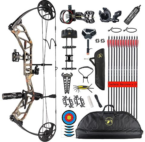 surwolf Compound Bogen, 19~70 lbs, Jagd Compound Bogen, Bogenschießen Pfeil und Bogen Set, 31 Erwachsene Bogen, Outdoor Jagdbogen (Camo 3#)