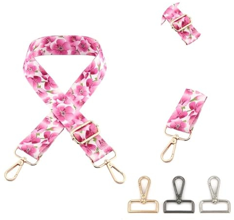 Schultergurt Tragegurt Schultertaschengurt, rosa Blumenmuster, Ersatz-Geldbörsen-Tragegriff, Taschengurt, Umhängetasche, einzelner Taschengurt Umhängegurt Taschengurt ( Color : E67 , Size : Bright Sil