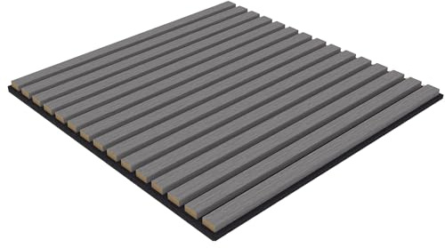 Tuda Grass Direct | Acoustic Wall Wood Veneer Panels Tiles Series 1-60cm x 60cm - Grey (4 Pack)