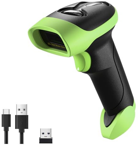 NetumScan Lettore di codici a barre portatile USB Wireless Bluetooth 1D 2D QR Lettore di codici a barre portatile compatibile con computer per sistema POS, supermercato, magazzino, negozio al