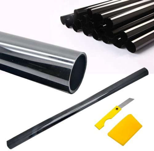 KACEPAR Lámina Tintada Negra para Cristales de Coche, Anti UV, Anti Deslumbramiento, Protección de Privacidad, 75cm x 6m - 5%