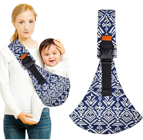 Baby Carrier,Portable Toddler Baby Sling Carrier, Soft Baby Carrier Sling with Adjustable Shoulder Straps, Wrap Carrier, Infant Sling from Newborn Up to 6-42 Months(Pure Black) (Blue)