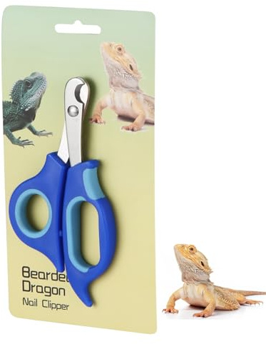 KEUYE Bearded Dragon Nail Clippers,Stainless Steel Bearded Dragon Toe Nail Clippers with Precise Angled Edges (Blue)