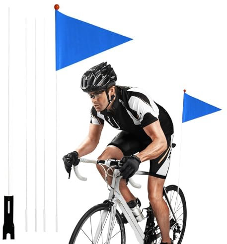 Generisch Fahrradflagge Mit Stange, Fahrradflaggen Für Sicherheit - wasserdichte Outdoor-Flaggen | Fahrradfahne Mit Glasfaserstange Für Fahrradfahren- Im Freien