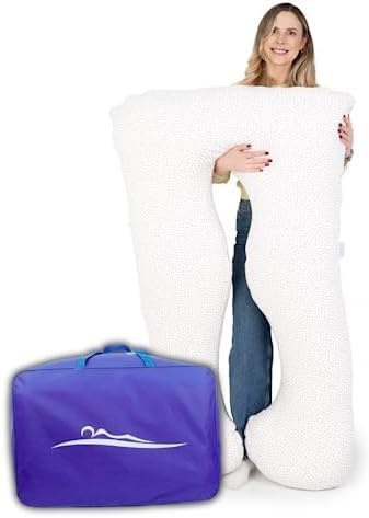 MAKOSAS Komfortkudde ORIGINAL – premium ortopedisk gosig kudde | Kroppskudde | sidosovkudde – för bättre sömn och mot återklagomål, 100 x 150 cm (blomma – bomull)