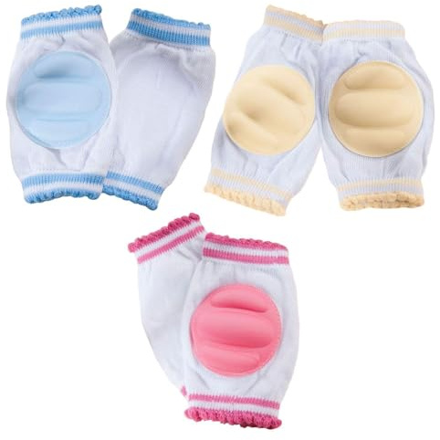 3 Paar Baby-Knieschoner, Weiche Atmungsaktive Knieschoner, Baby-Krabbel-Knieschoner, Elastische Knieschoner, Rutschfeste Knieschoner