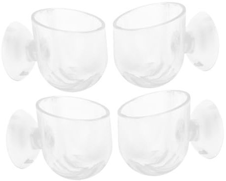 Toddmomy 4pièces Pot De Plante Aquatique avec Ventouse pour Aquarium Support De Plantes sous-Marin pour Nourriture des Poissons