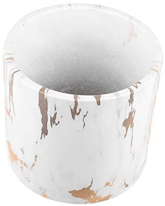 Happyyami Pot De Fleurs en Céramique Marbre Grand Format pour Plantes Succulentes Intérieur Et Extérieur, Jardinière Ronde Moderne, Finition Soignée Et Design Artistique