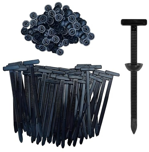 100Pcs Nylon Cable Tie Buckles, Heavy Duty Self-Locking Zip Ties for Cars | Black Nylon Zipties, Multipurpose Universal Cable Tie Holder Clip for Auto Repair Home Garage