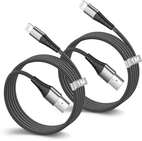 iPhone Ladekabel 1M 2Pack [Apple MFi Zertifiziert], iPhone Ladekabel Lightning Schnellladekabel i phone 1M USB Lightning Kabel Apple Kabel für I-Phone 14 13 12 11 Pro Max/Mini/XS/XR/8/7/6/5/SE,iPad
