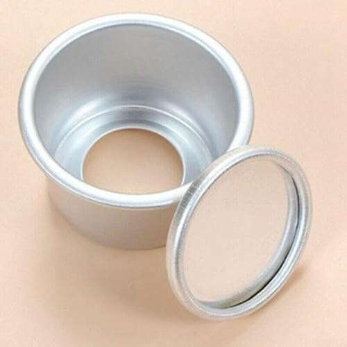 Juego de mini moldes para hornear pasteles, 10 piezas de aluminio de 2 pulgadas con parte inferior desmontable para hornear perfectamente