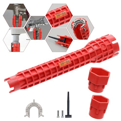 TOOLTENG 8 in 1 Socket Wrench, Tap Faucet Sink Installer, Multifunctional Wrench Kit, Basin Spanner Installation Tool, Plumbing Pipe Spanner for Toilet/Kitchen/Bathroom Sink Repair