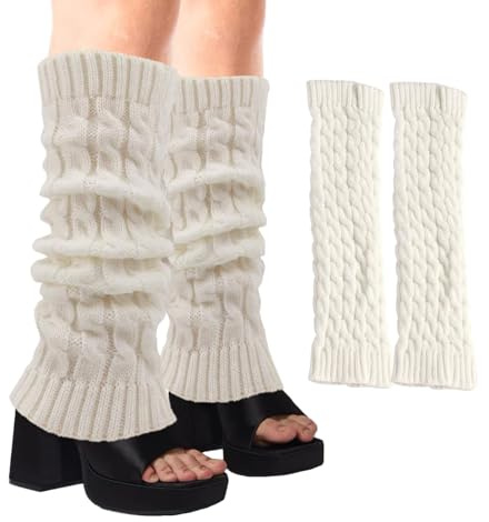 2 Paar Stulpen Damen, Stulpen, Leg Warmers Stulpen Für Damen 90s Kawaii Crochet Cuffs for Ballet Warm Knee Warmers, Women's Fashion Long Boot Cuffs