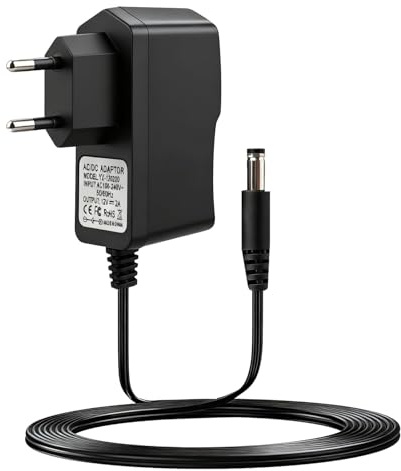 12V 2A Adaptador de Corriente AC/DC 220 230V Transformador 24W | Fuente de Alimentación Universal para Tiras LED, Cámara de Seguridad, Router y TV Box
