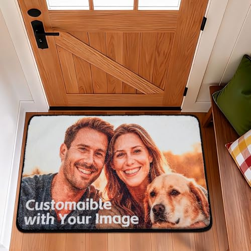 Cinknots Personalisierte Fußmatte mit Eigenem Foto – Individuelle Matte für Paare & Familien, Perfektes Custom-Geschenk Vielseitig als Tischmatte, Automatte, Haustiermatte & Einlegesohle (40 x 60 cm)