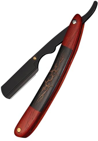 WEKADRIN Barbier Rasiermesser Vintage Rasierklingenhalter aus Ebenholz für Herren Rasur Zuhause Manuell Sicher und Einfach zu Bedienen Elegant und Praktisch